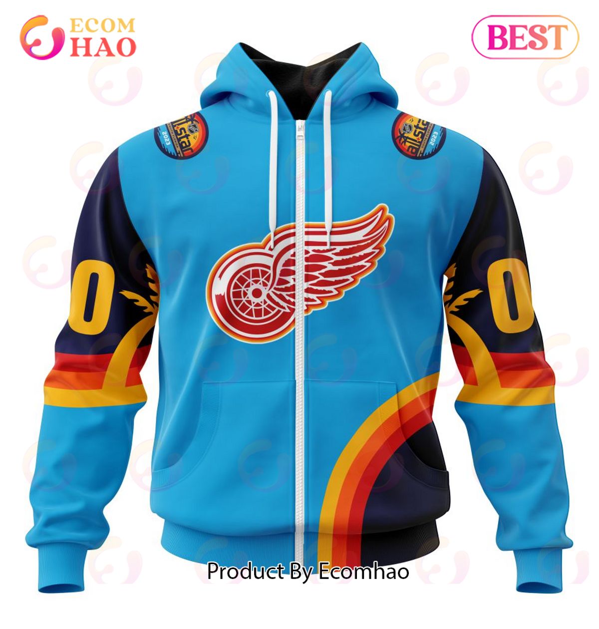 NHL Detroit Red Wings Special ALL Star Game Design With Atlantic Ocean 3D Hoodie