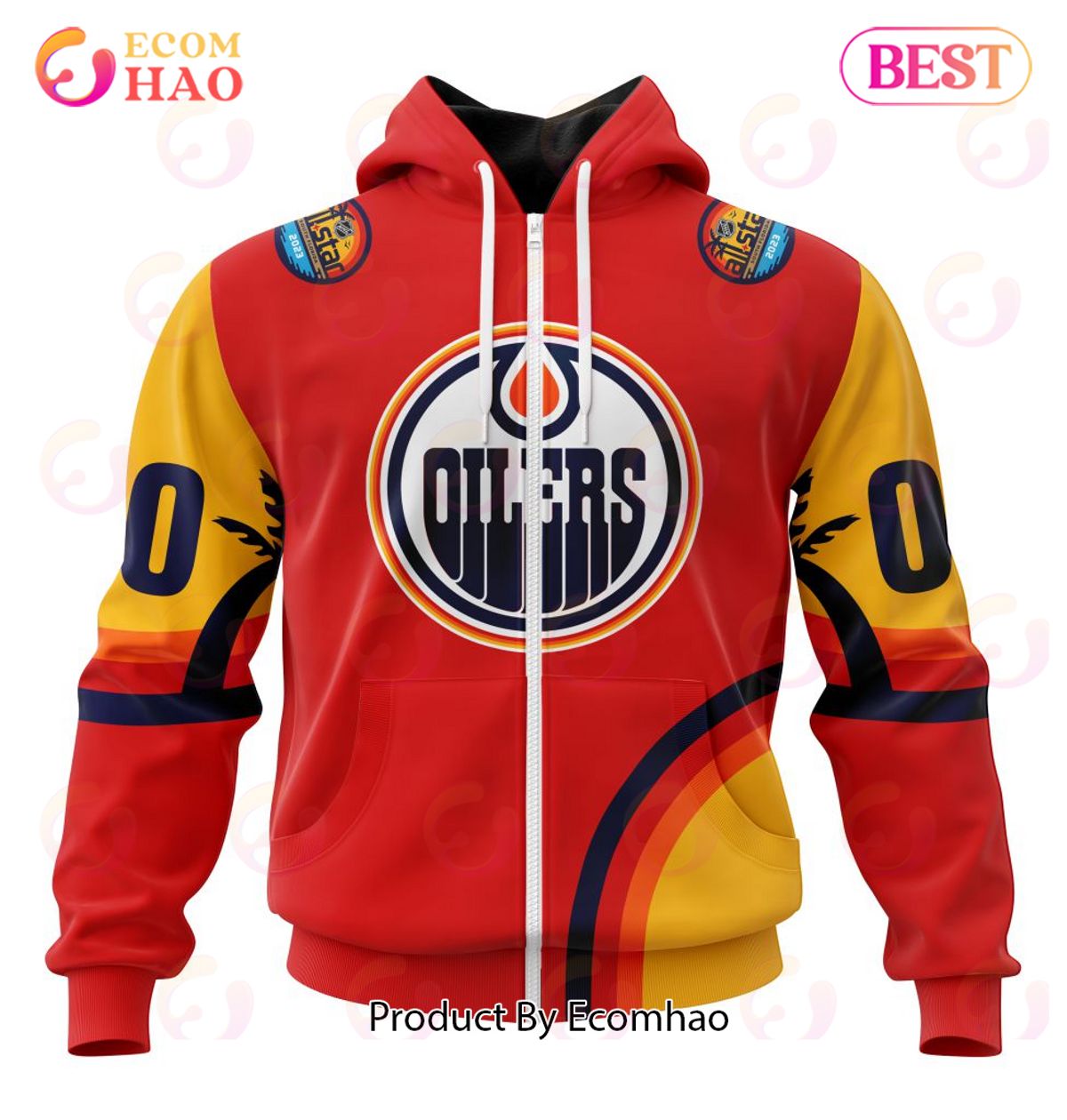 NHL Edmonton Oilers Special ALL Star Game Design With Florida Sunset 3D Hoodie