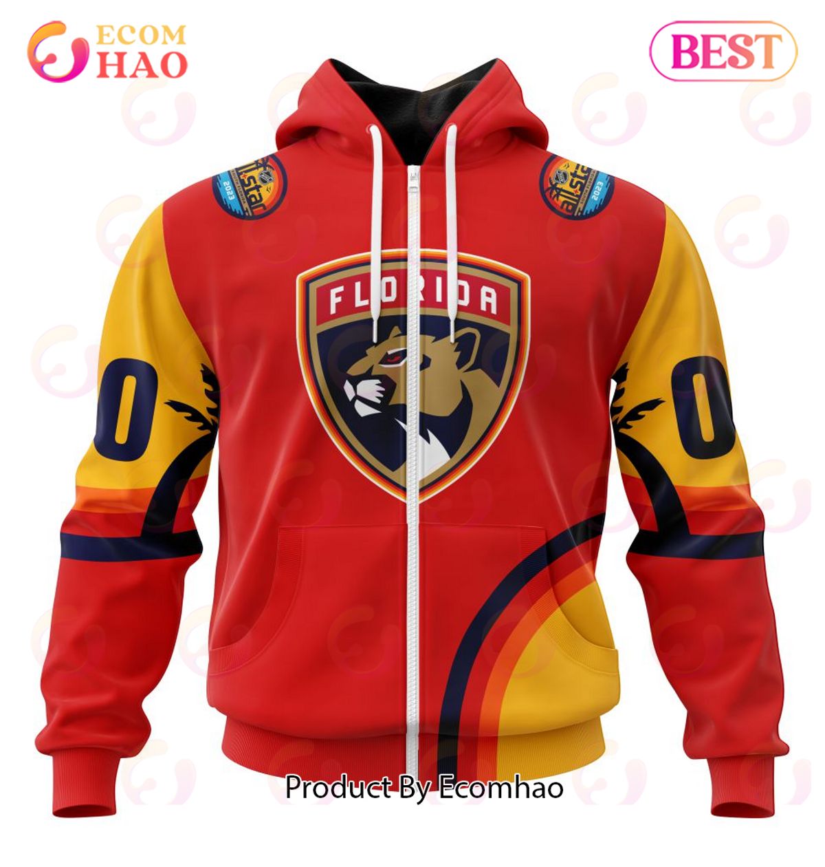 NHL Florida Panthers Special ALL Star Game Design With Florida Sunset 3D Hoodie