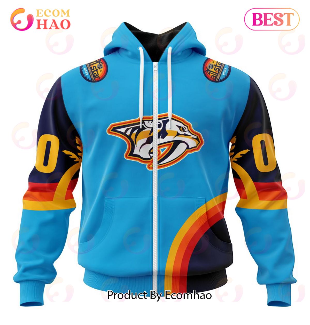 NHL Nashville Predators Special ALL Star Game Design With Atlantic Ocean 3D Hoodie