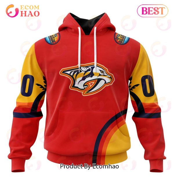 NHL Nashville Predators Special ALL Star Game Design With Florida Sunset 3D Hoodie