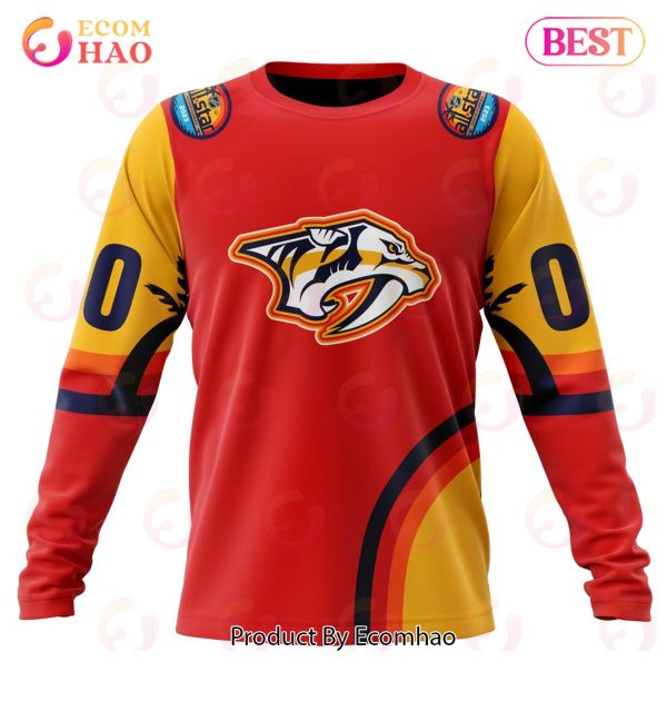 NHL Nashville Predators Special ALL Star Game Design With Florida Sunset 3D Hoodie