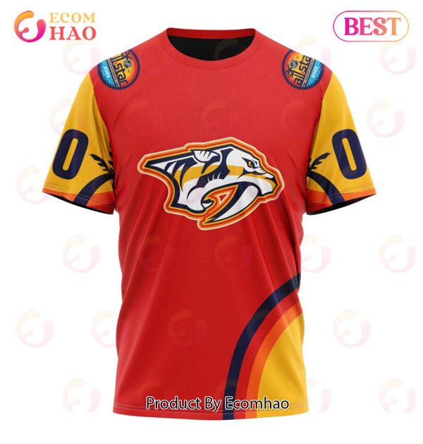 NHL Nashville Predators Special ALL Star Game Design With Florida Sunset 3D Hoodie