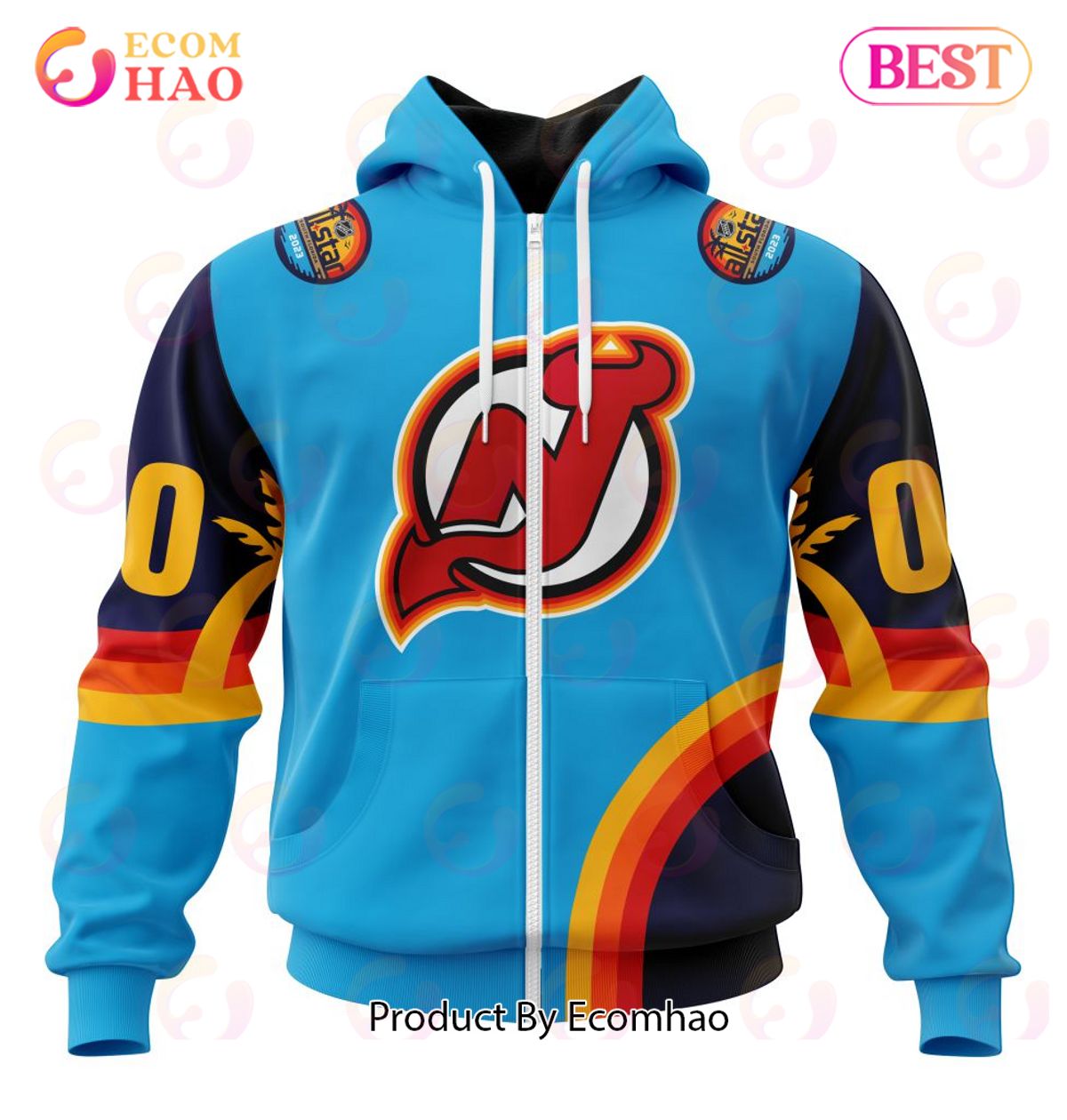 NHL New Jersey Devils Special ALL Star Game Design With Atlantic Ocean 3D Hoodie