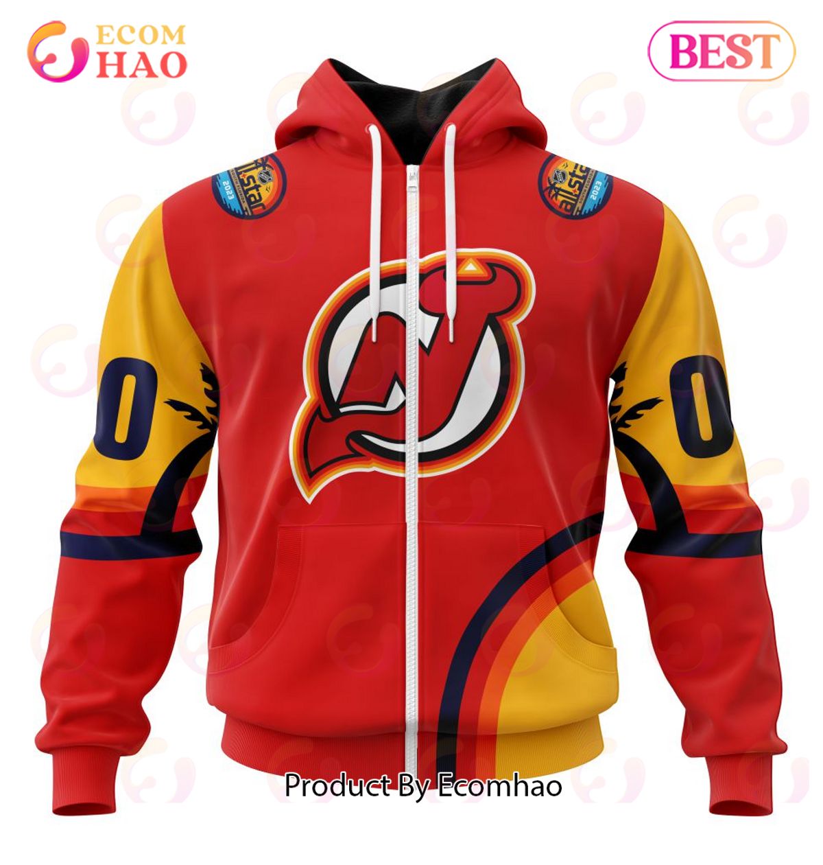 NHL New Jersey Devils Special ALL Star Game Design With Florida Sunset 3D Hoodie