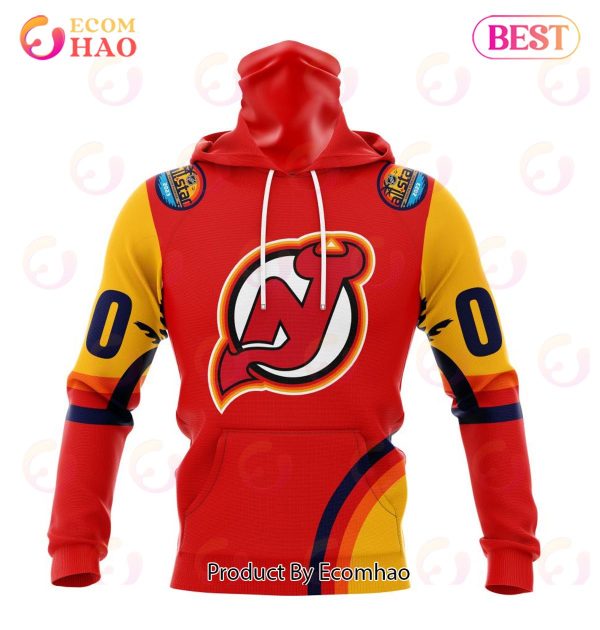 NHL New Jersey Devils Special ALL Star Game Design With Florida Sunset 3D Hoodie