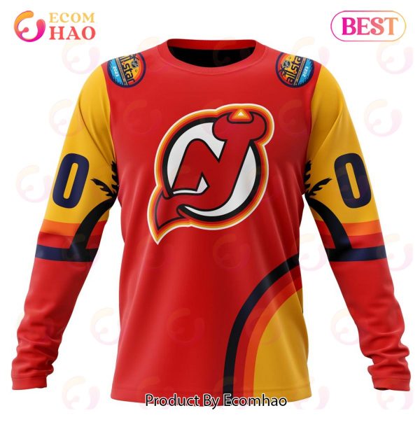 NHL New Jersey Devils Special ALL Star Game Design With Florida Sunset 3D Hoodie