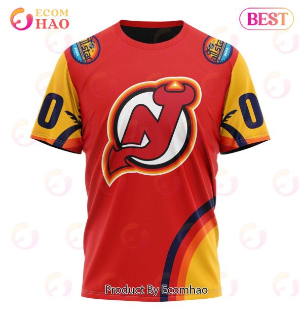 NHL New Jersey Devils Special ALL Star Game Design With Florida Sunset 3D Hoodie