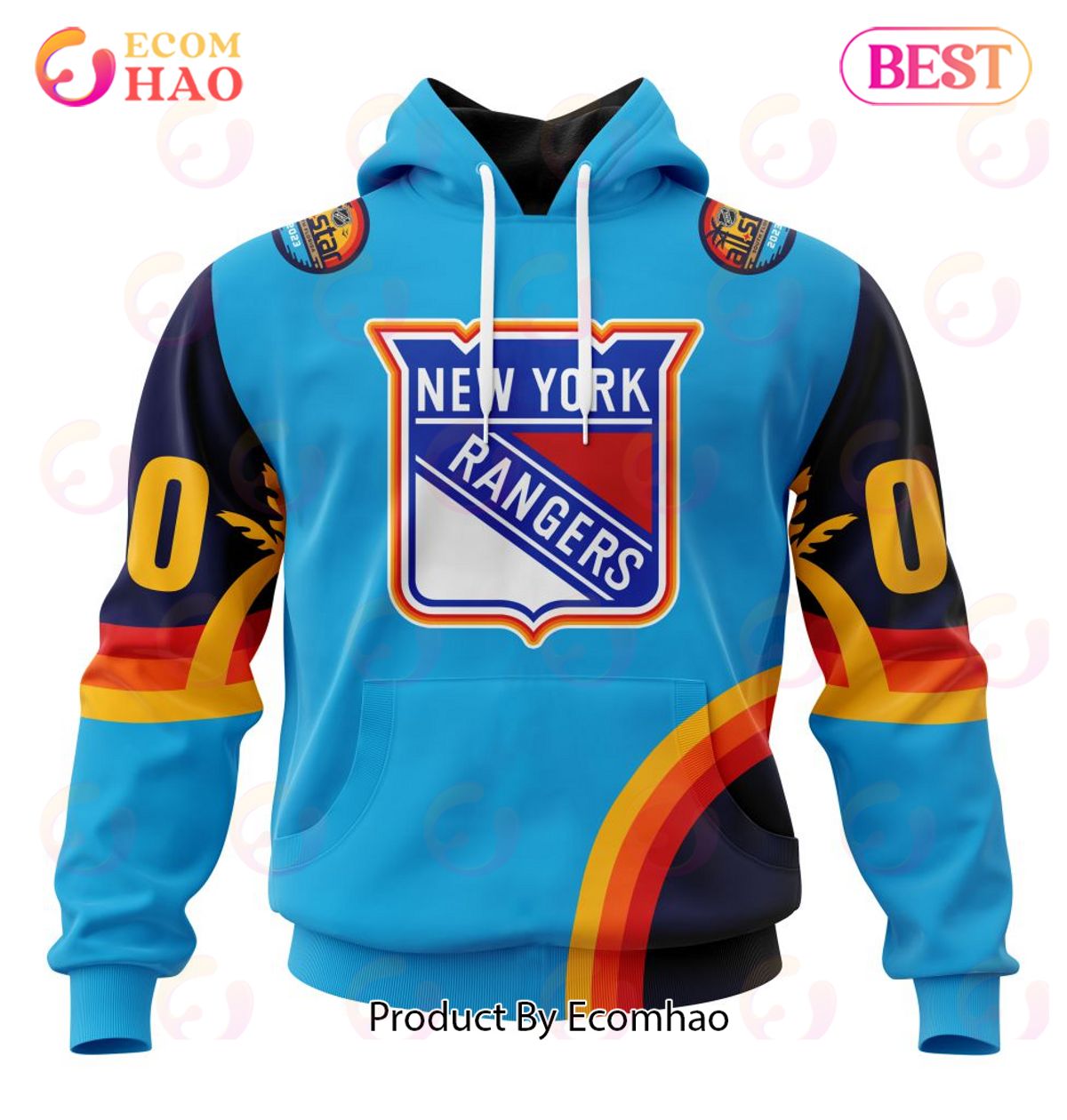 NHL New York Rangers Special ALL Star Game Design With Atlantic Ocean 3D Hoodie