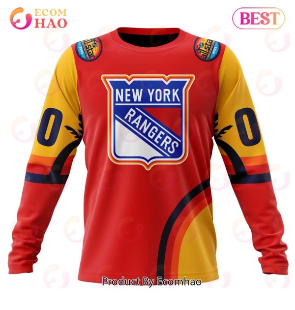 NHL New York Rangers Special ALL Star Game Design With Florida Sunset 3D Hoodie