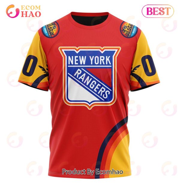 NHL New York Rangers Special ALL Star Game Design With Florida Sunset 3D Hoodie