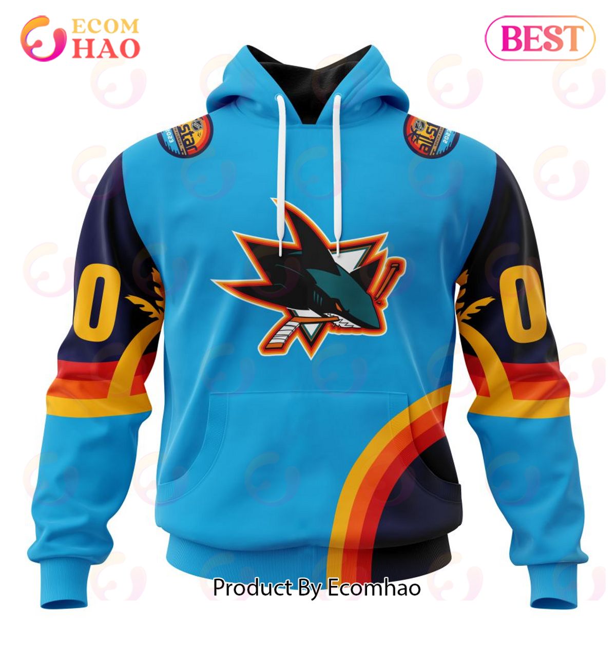 NHL San Jose Sharks Special ALL Star Game Design With Atlantic Ocean 3D Hoodie