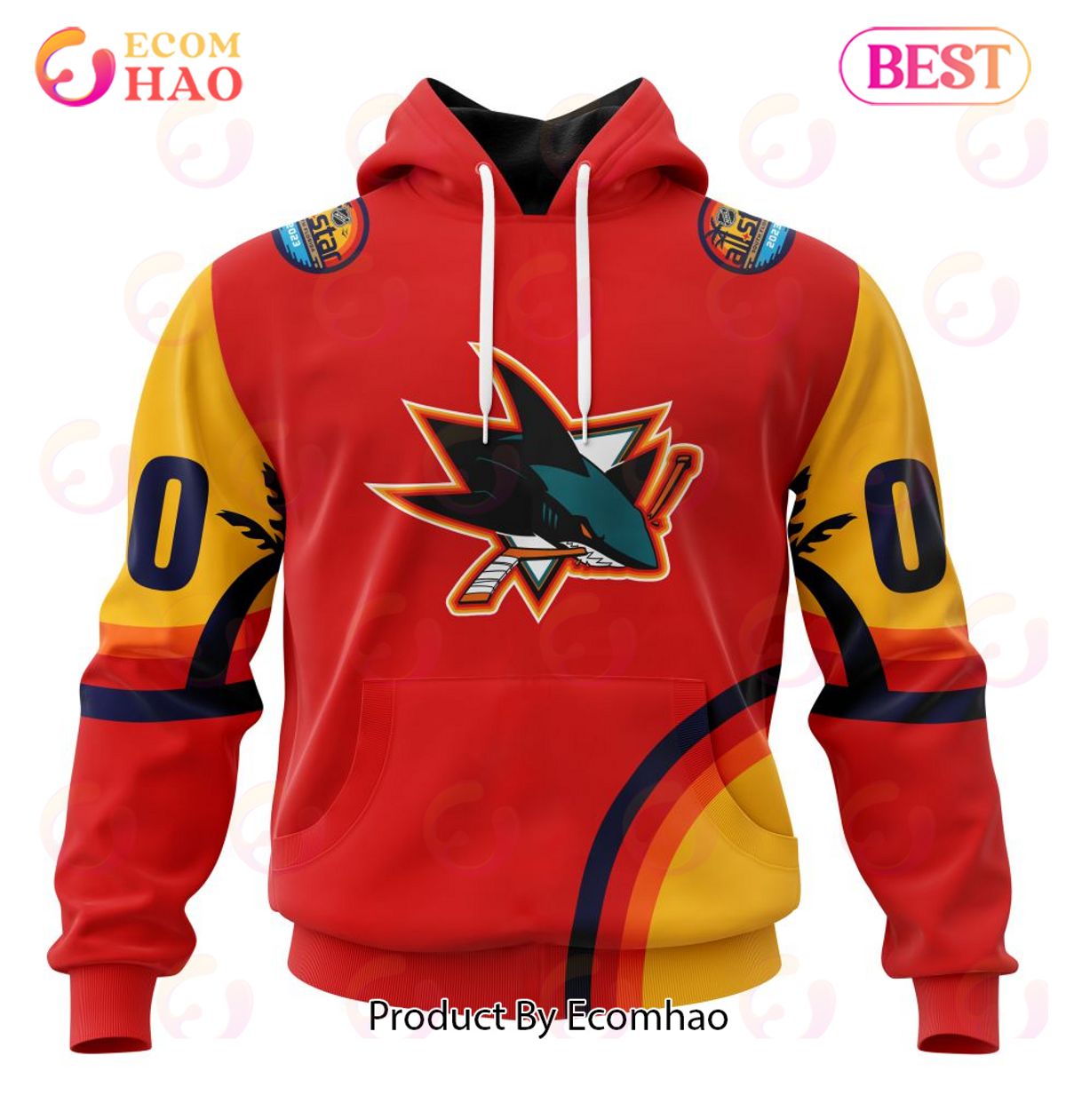 NHL San Jose Sharks Special ALL Star Game Design With Florida Sunset 3D Hoodie