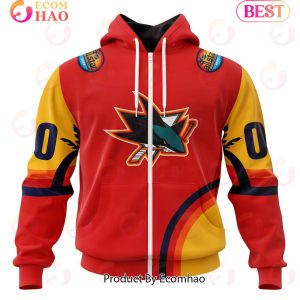 NHL San Jose Sharks Special ALL Star Game Design With Florida Sunset 3D Hoodie