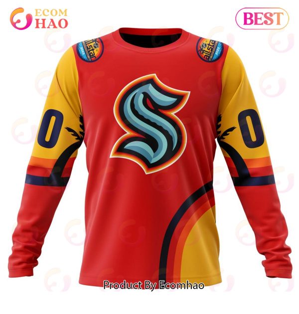 NHL Seattle Kraken Special ALL Star Game Design With Florida Sunset 3D Hoodie