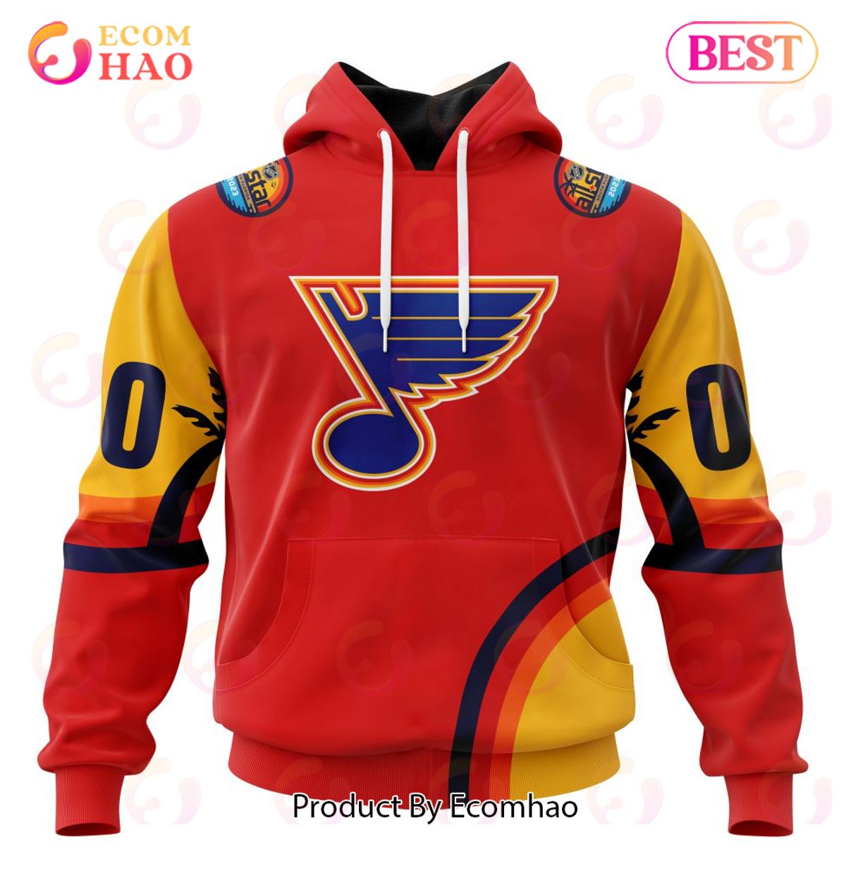 NHL St. Louis Blues Special ALL Star Game Design With Florida Sunset 3D Hoodie