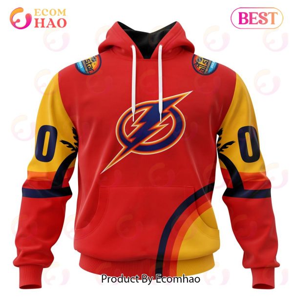 NHL Tampa Bay Lightning Special ALL Star Game Design With Florida Sunset 3D Hoodie