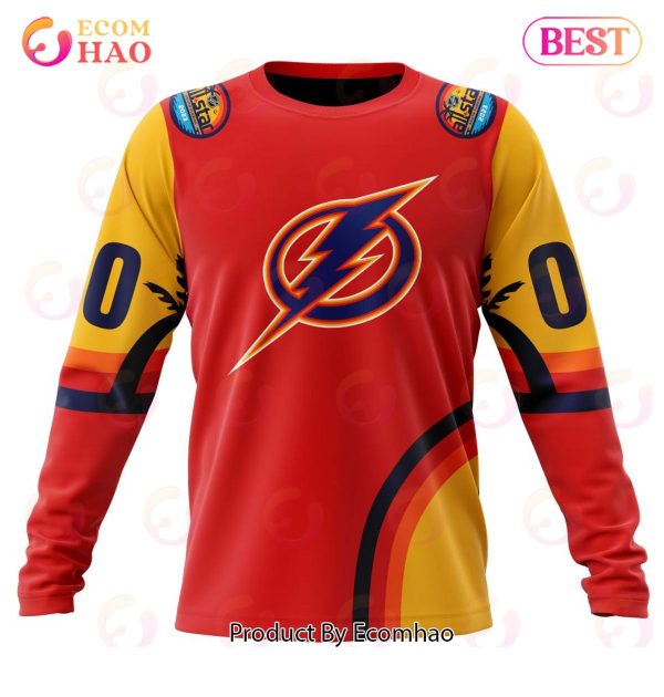 NHL Tampa Bay Lightning Special ALL Star Game Design With Florida Sunset 3D Hoodie