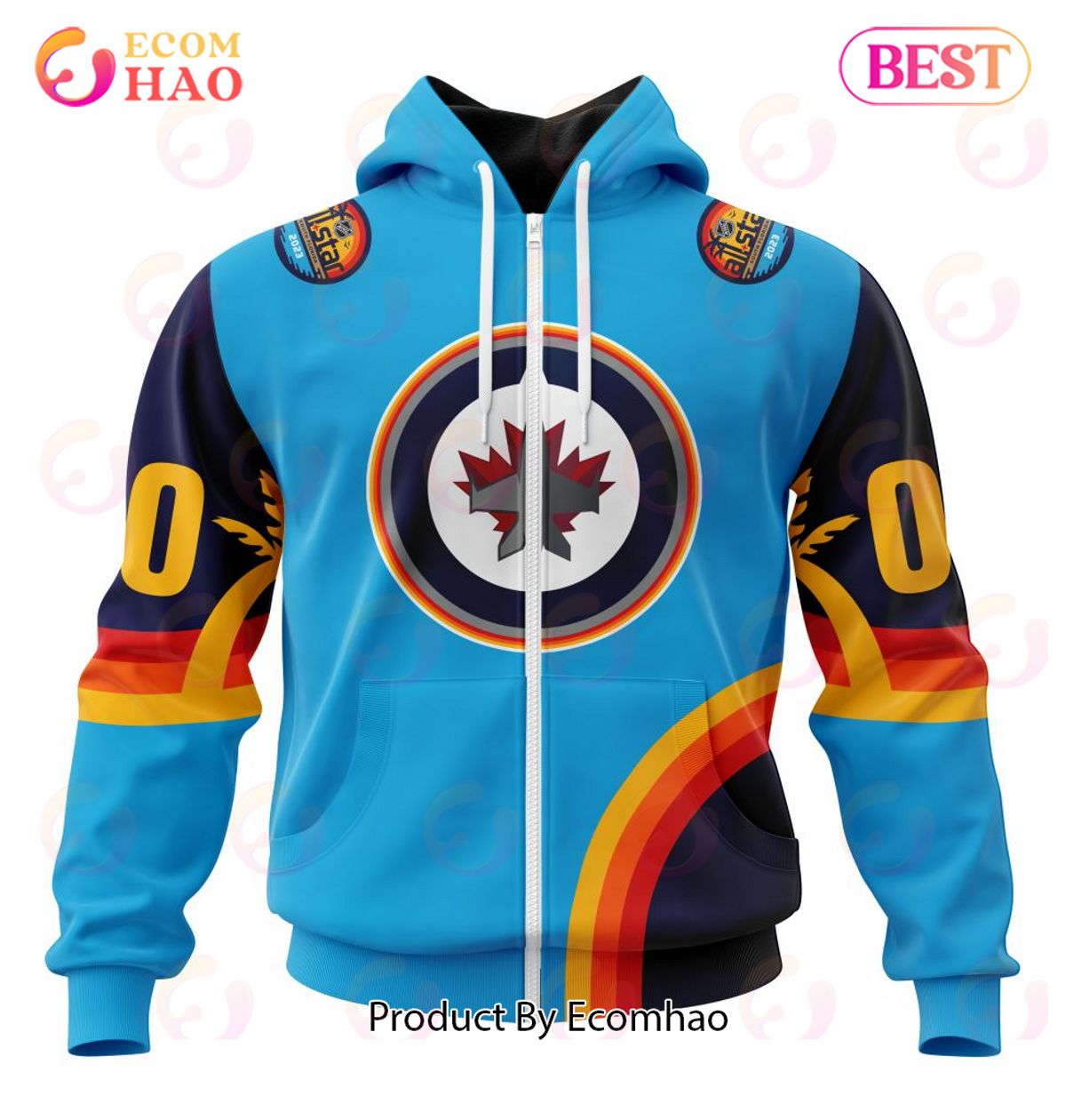 NHL Winnipeg Jets Special ALL Star Game Design With Atlantic Ocean 3D Hoodie