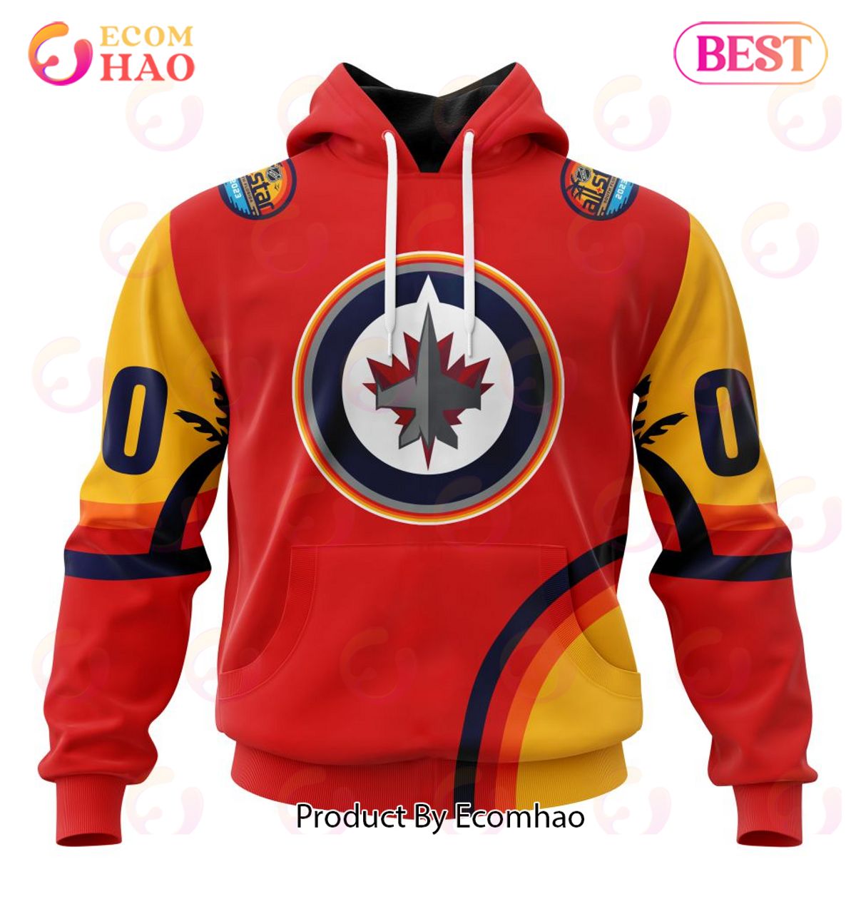 NHL Winnipeg Jets Special ALL Star Game Design With Florida Sunset 3D Hoodie