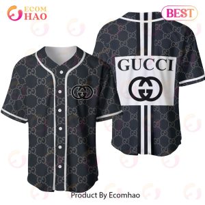 Gucci Black Mix Logo Luxury Brand Jersey Limited Edition