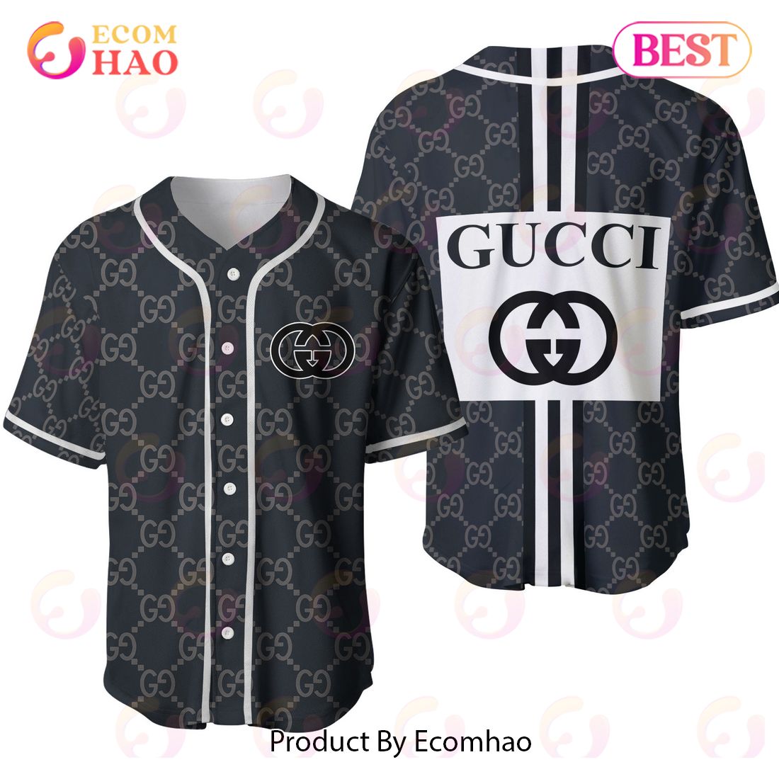 Gucci Black Mix Logo Luxury Brand Jersey Limited Edition Luxury Items