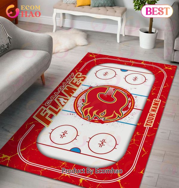 Personalized NHL Calgary Flames Rug Carpet Perfect Gift