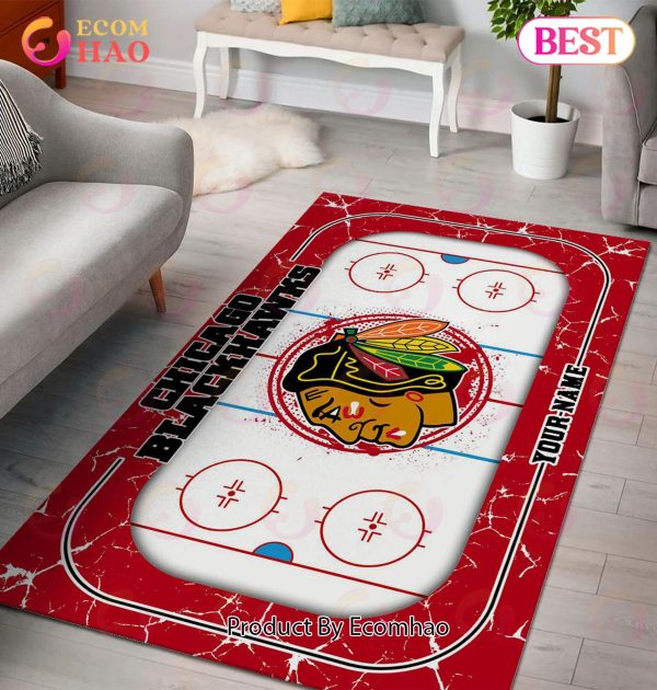 Personalized NHL Chicago Blackhawks Rug Carpet Perfect Gift