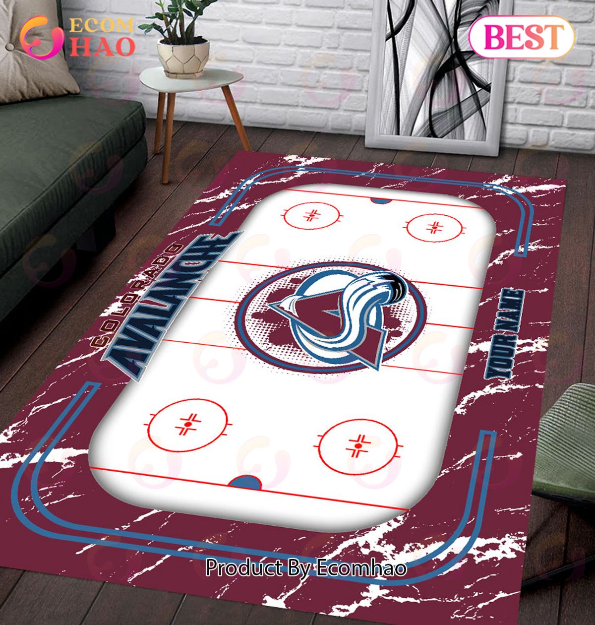 Personalized NHL Colorado Avalanche Rug Carpet Perfect Gift