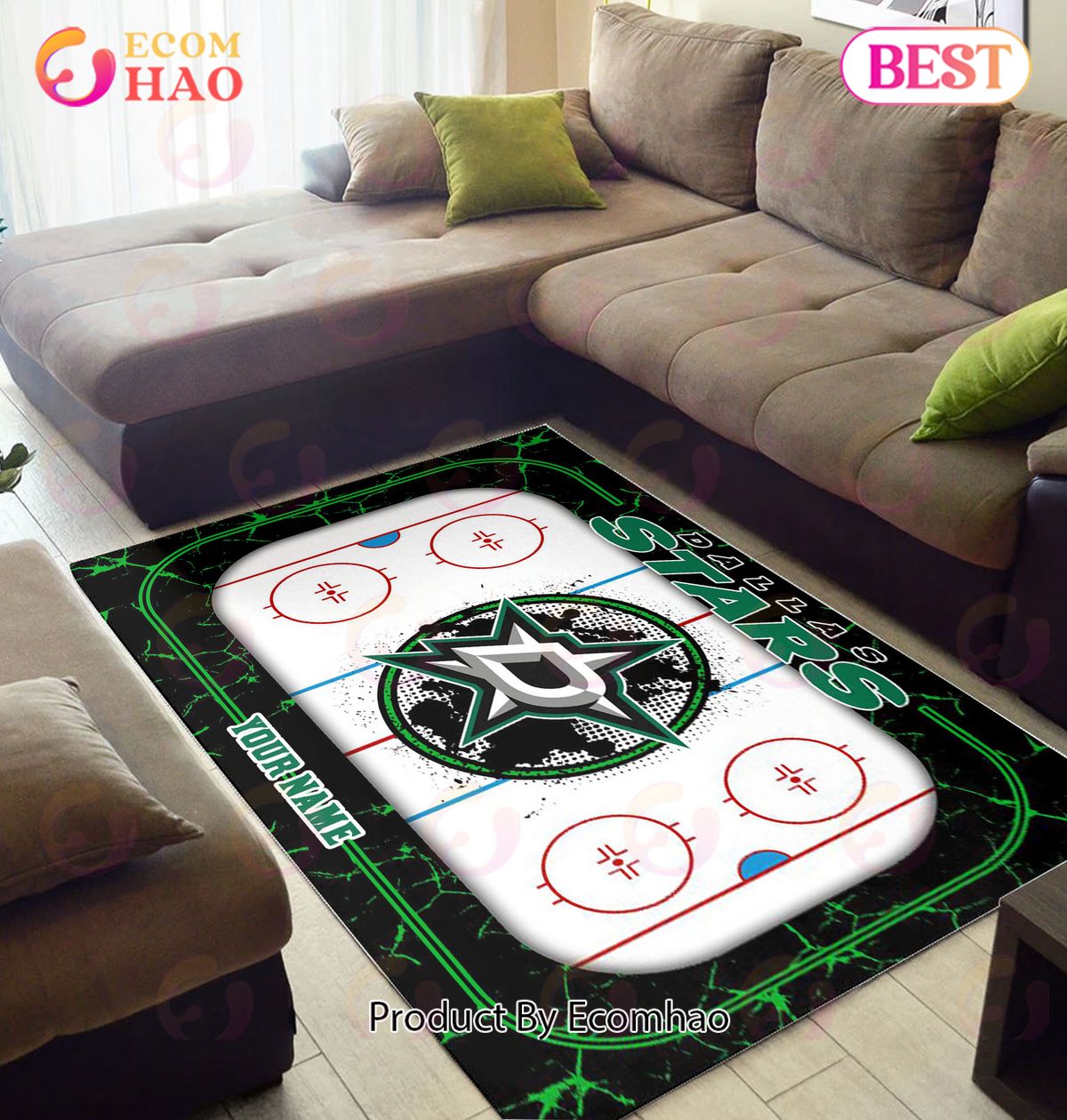 Personalized NHL Dallas Stars Rug Carpet Perfect Gift