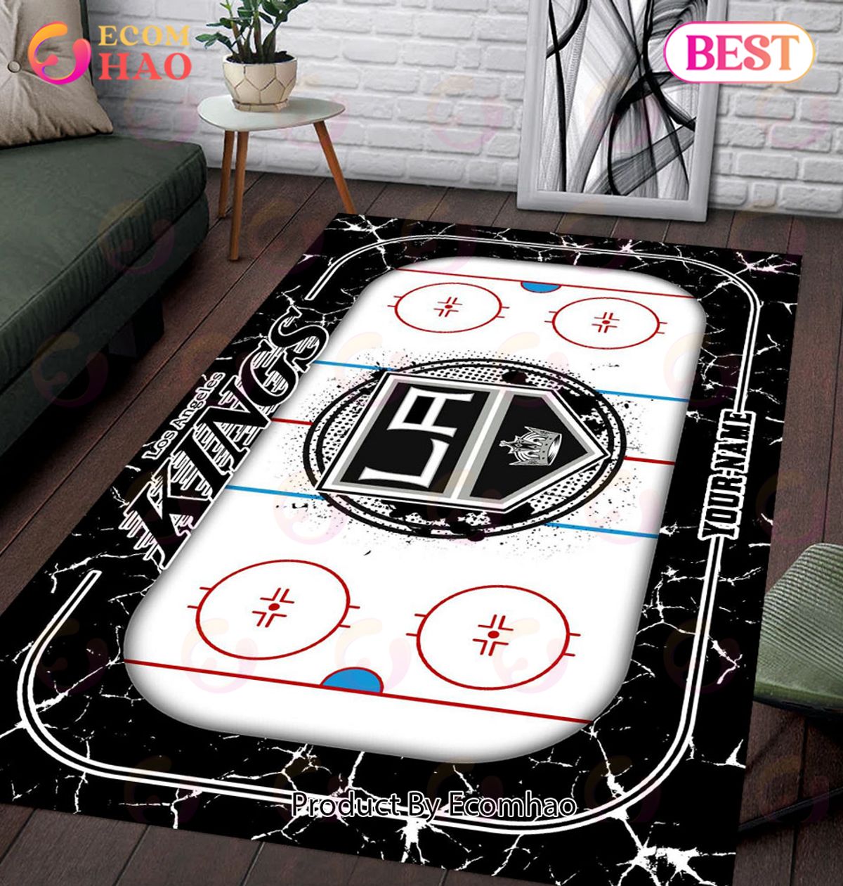 Personalized NHL Los Angeles Kings Rug Carpet Perfect Gift