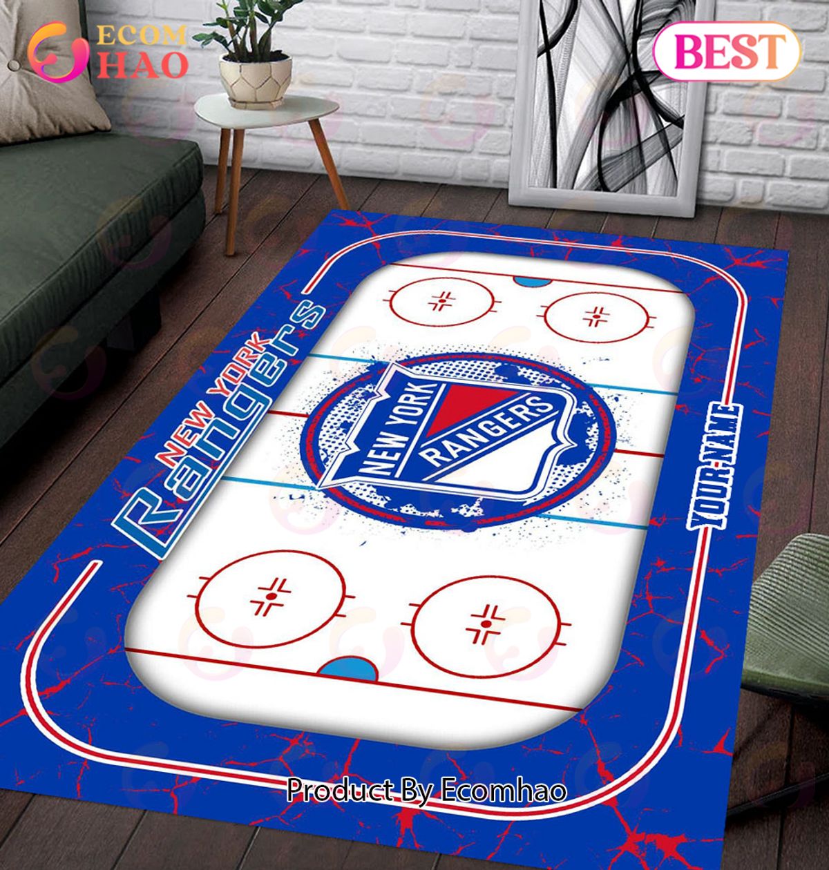 Personalized NHL New York Rangers Rug Carpet Perfect Gift