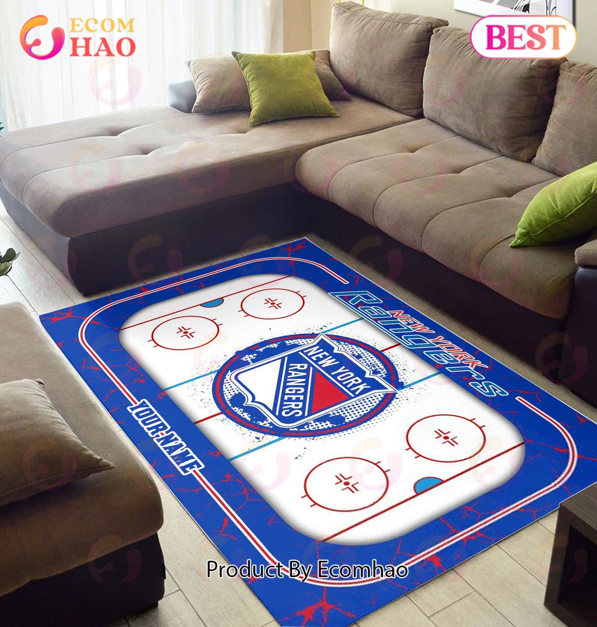 Personalized NHL New York Rangers Rug Carpet Perfect Gift