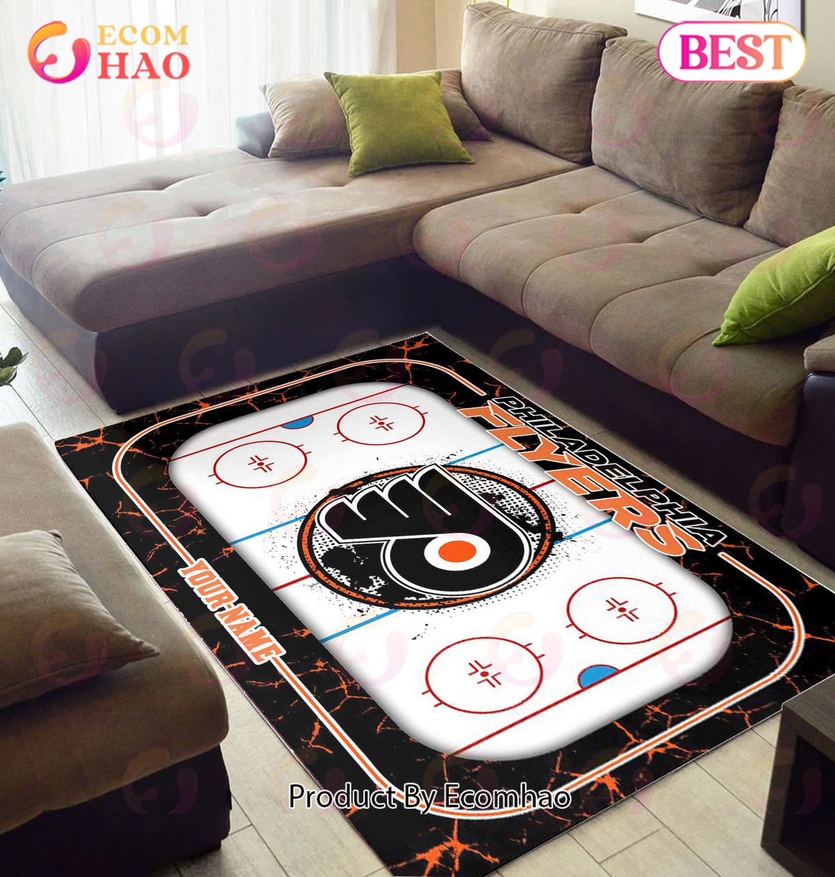 Personalized NHL Philadelphia Flyers Rug Carpet Perfect Gift