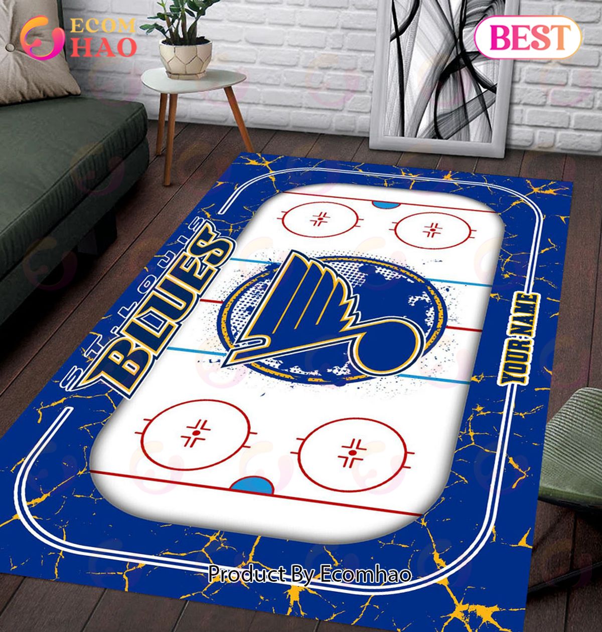 Personalized NHL St. Louis Blues Rug Carpet Perfect Gift