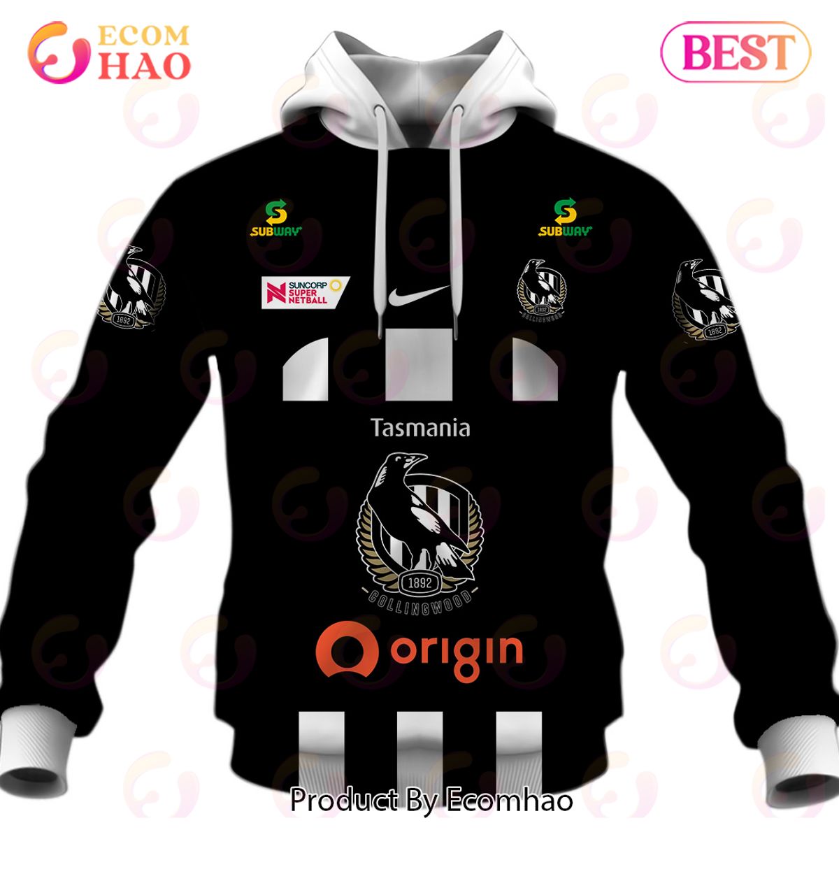 Personalized Netball Collingwood Magpies Jersey 2022 3D Hoodie