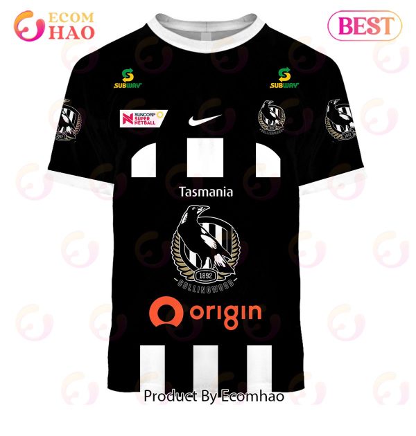 Personalized Netball Collingwood Magpies Jersey 2022 3D Hoodie