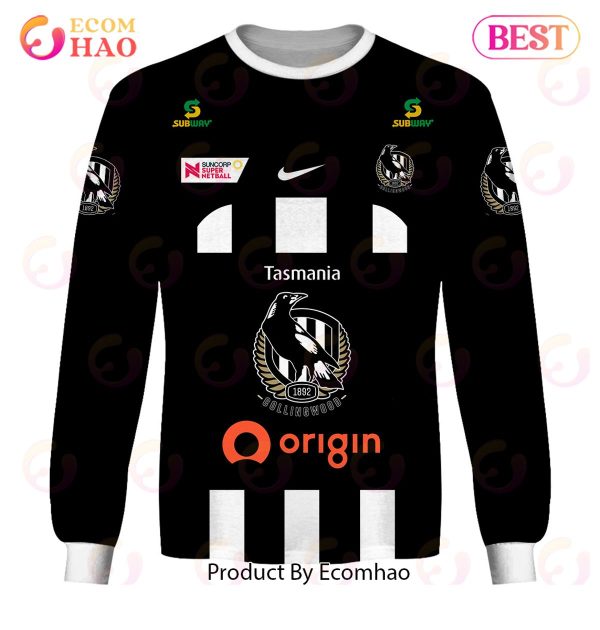 Personalized Netball Collingwood Magpies Jersey 2022 3D Hoodie
