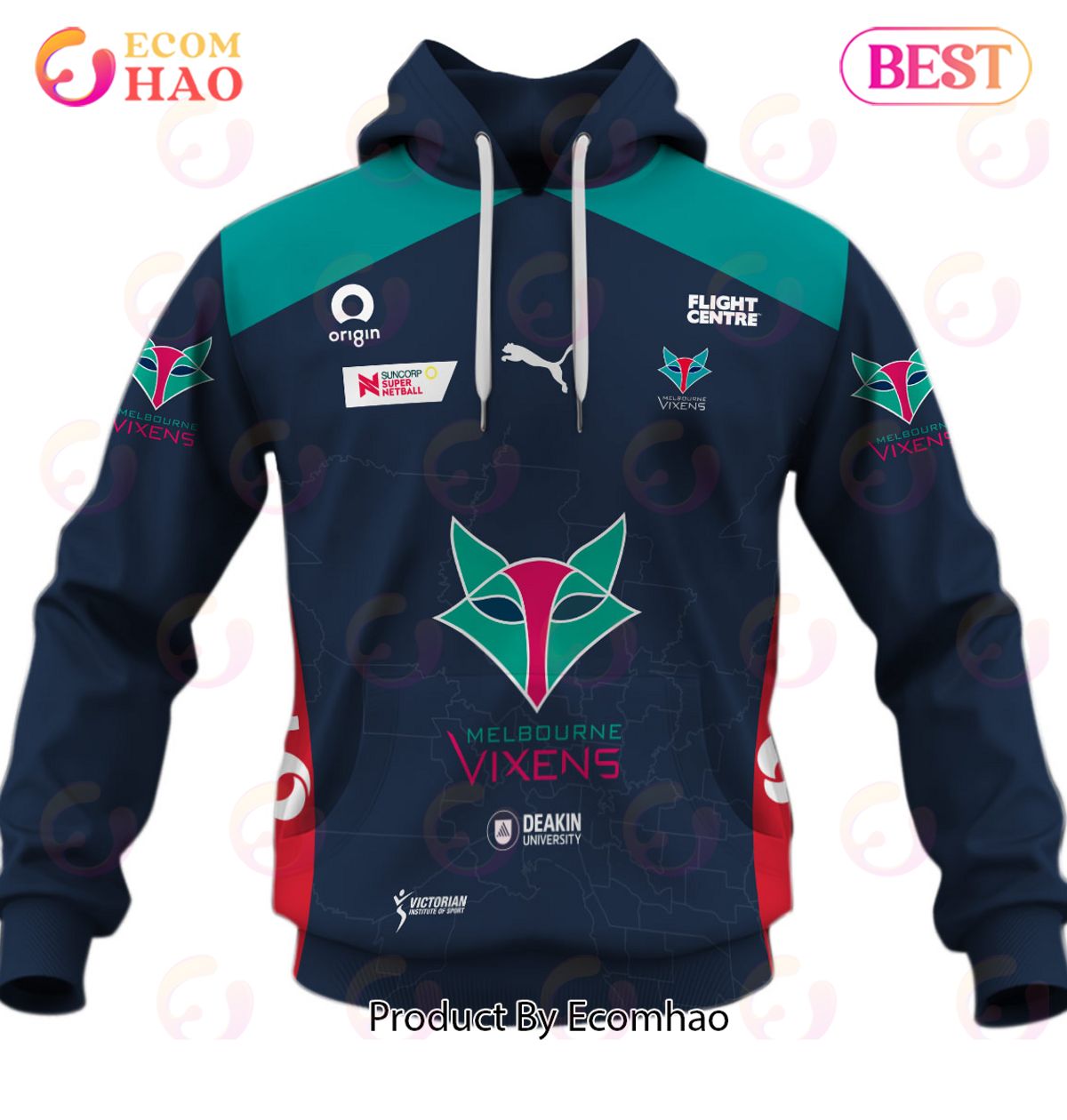 Personalized Netball Melbourne Vixens Jersey 2022 3D Hoodie