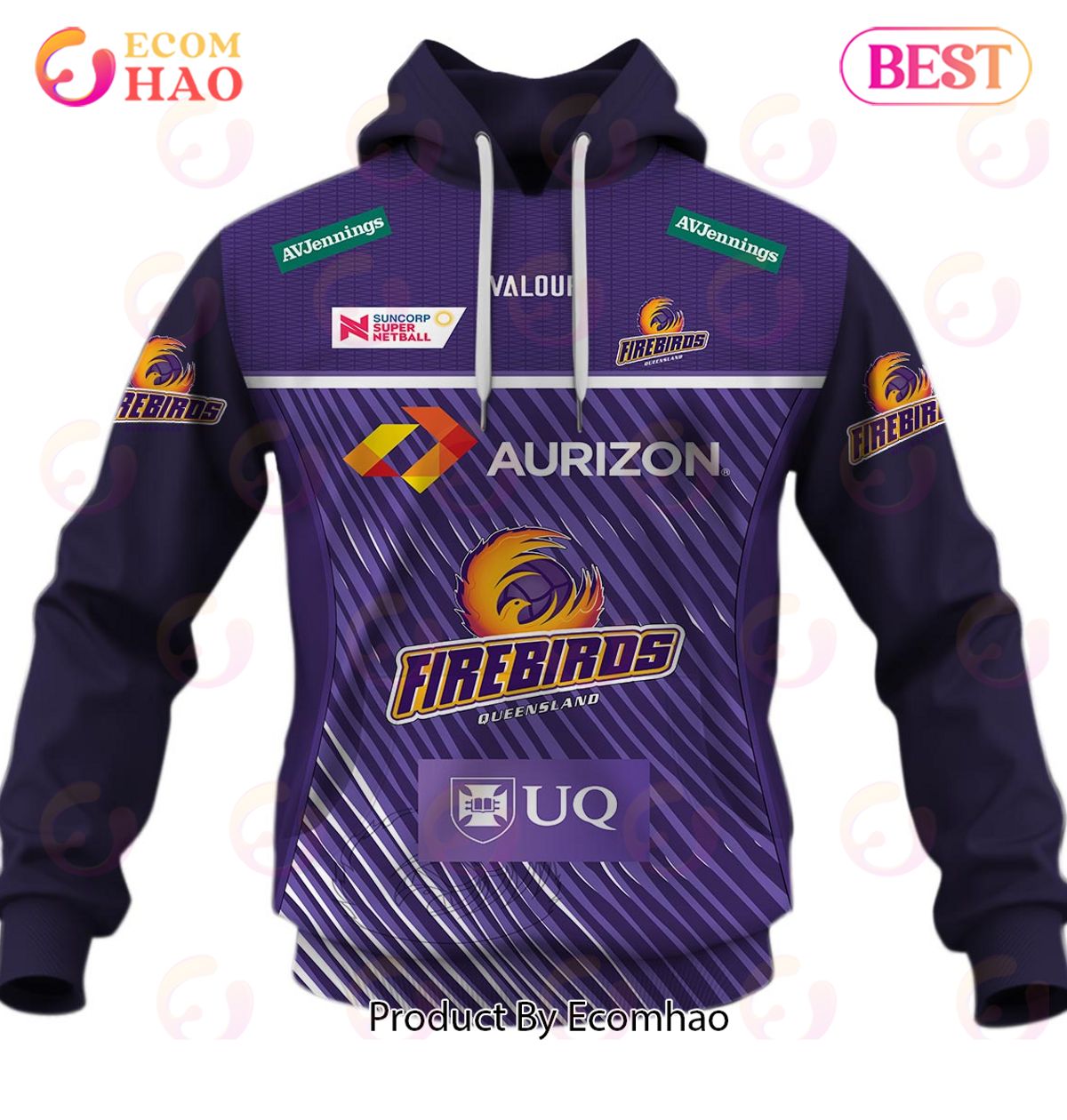 Personalized Netball Queensland Firebirds Jersey 2022 3D Hoodie