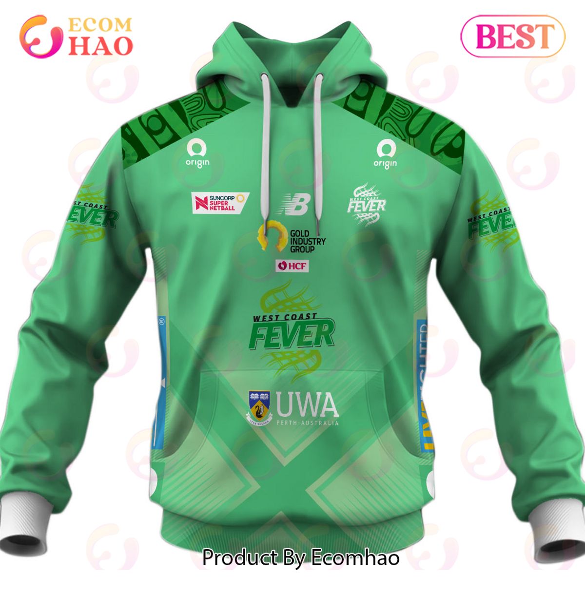 Personalized Netball West Coast Fever Jersey 2022 3D Hoodie