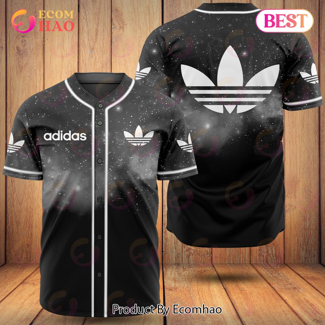 Adidas Ombre Black Color Luxury Brand Jersey Limited Edition