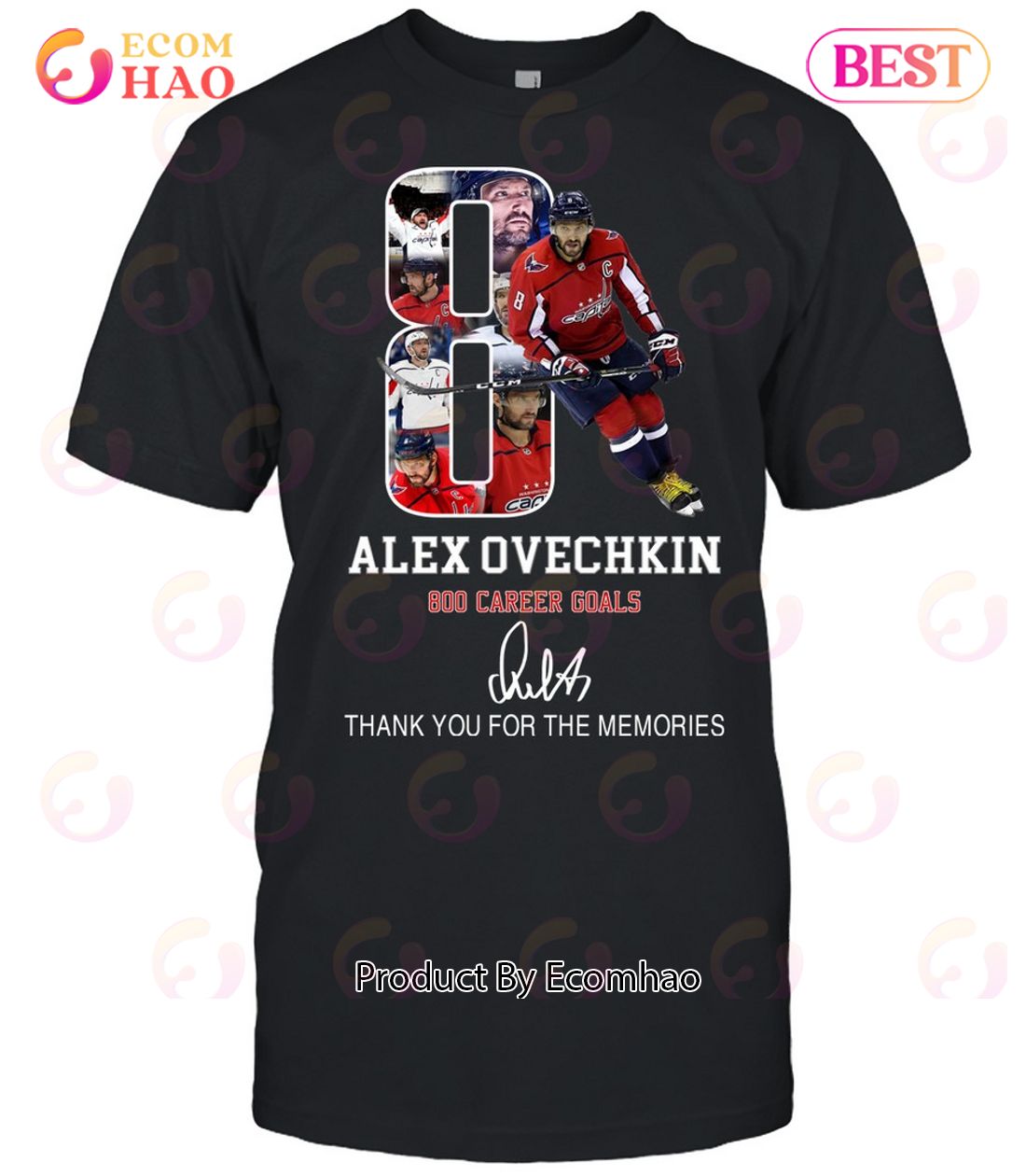 Alex Ovechkin 800 Career Goals Thank You For The Memories T-Shirt