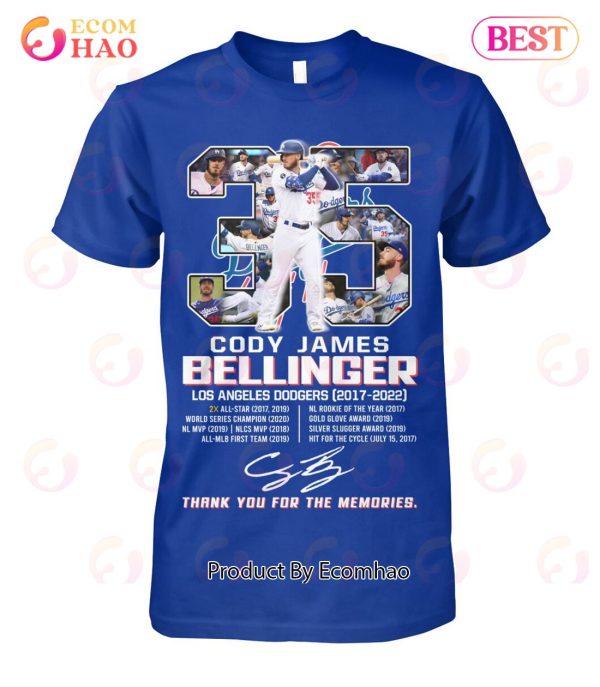 Cody James Bellinger Los Angeles Dodgers 2017 – 2022 Thank You For The Memories T-Shirt