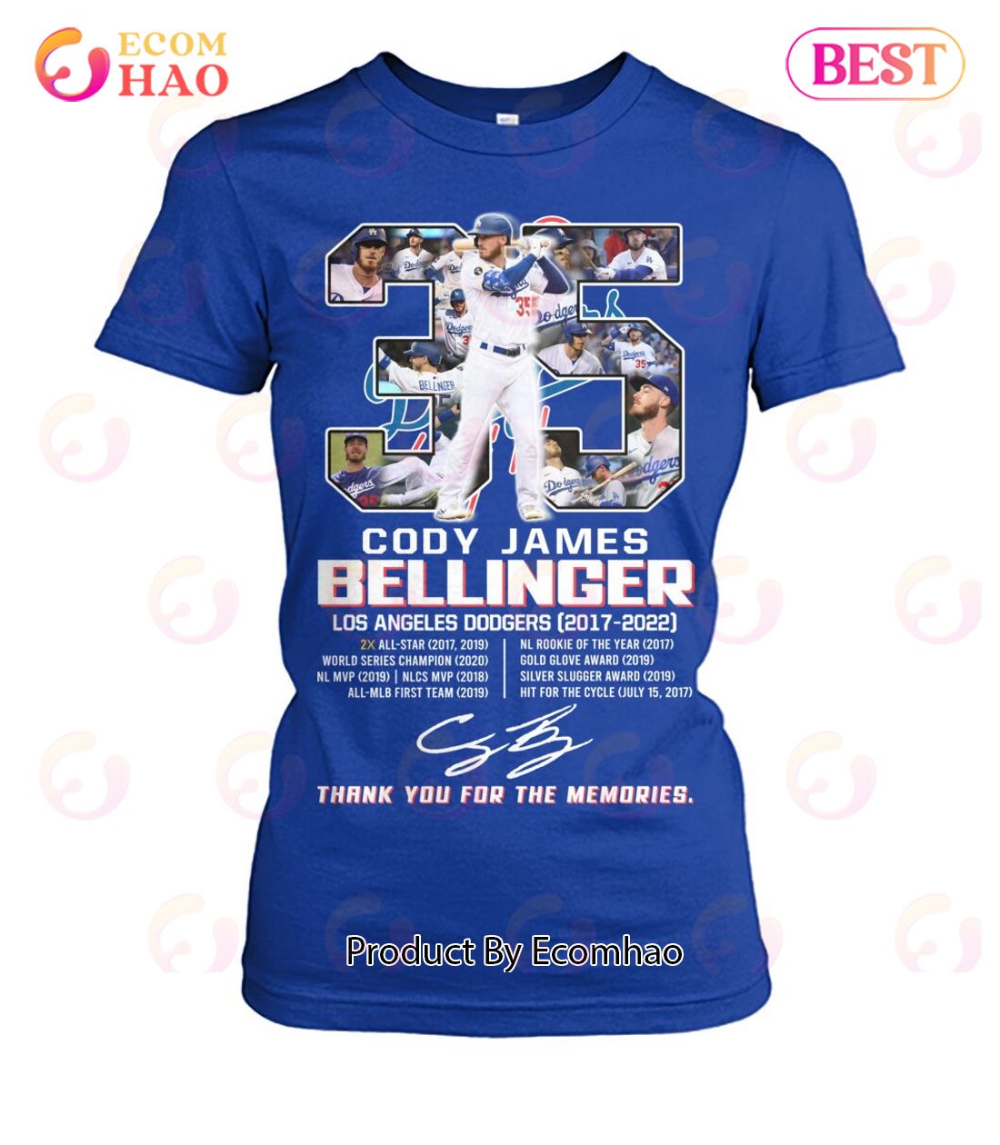 Cody James Bellinger Los Angeles Dodgers 2017 – 2022 Thank You For The Memories T-Shirt