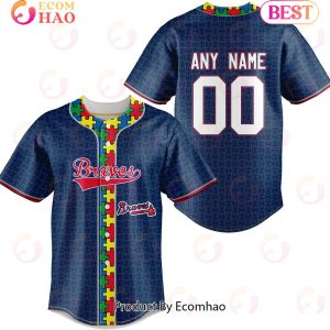 MLB Atlanta Braves Specialized Baseball Jersey Fearless Aganst Autism