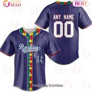 MLB Colorado Rockies Specialized Baseball Jersey Fearless Aganst Autism