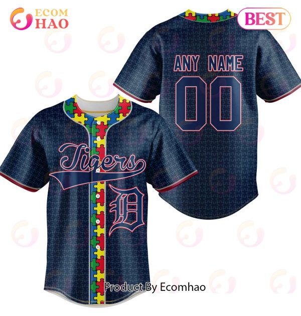 MLB Detroit Tigers Specialized Baseball Jersey Fearless Aganst Autism