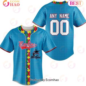 MLB Miami Marlins Specialized Baseball Jersey Fearless Aganst Autism