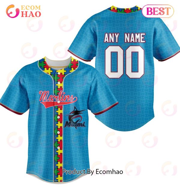 MLB Miami Marlins Specialized Baseball Jersey Fearless Aganst Autism
